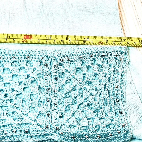 Joseph A Sky Blue Knit Hem Blouse - Picture 13 of 13